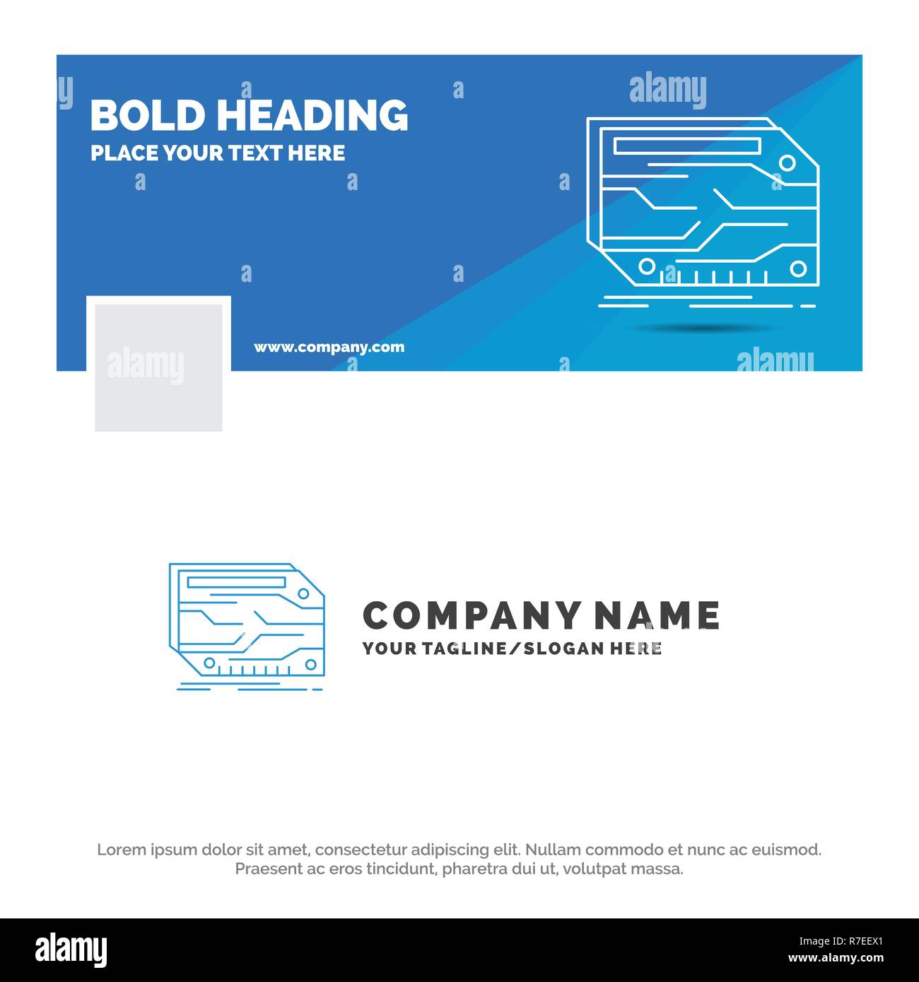 Blue Business Logo Template For Card Component Custom