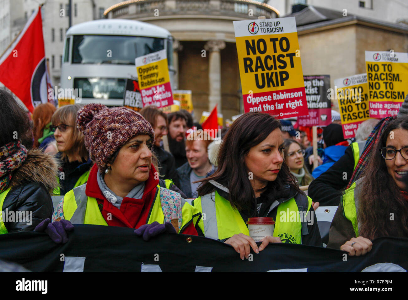 London, UK. 9th Dec 2018. March to Oppose Tommy Robinson Credit: Alex Cavendish/Alamy Live News Stock Photo