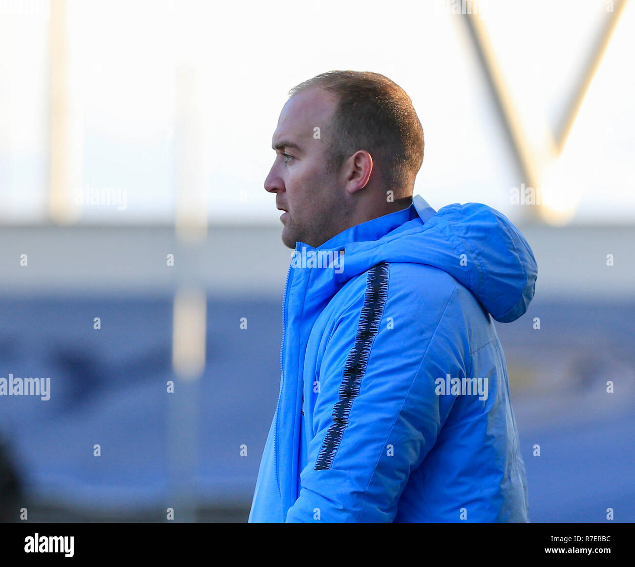 Academy Stadium, Manchester, UK. 9th December, 2018. Womens Super League football, Manchester City v Birmingham City; Manchester City manager Nick Cushing Credit: Action Plus Sports/Alamy Live News Stock Photo