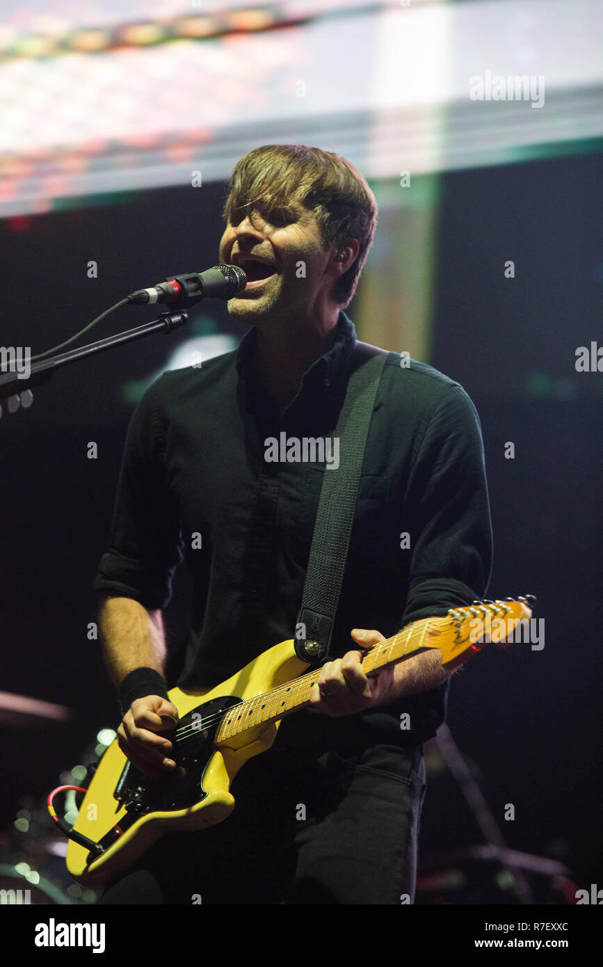San Jose, California, USA. 8th December 2018.  Ben Gibbard of Death Cab for Cutie performs onstage at The SAP Center during the ALT 105.3 Not So Silent Night in San Jose, California. Photo: Chris Tuite/imageSPACE/MediaPunch Credit: MediaPunch Inc/Alamy Live News Stock Photo