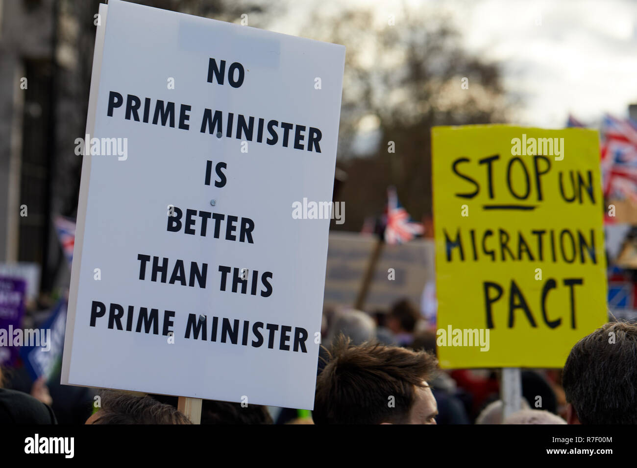 London, UK. 9th December 2018. Placards displayed at the Brexit Betrayal March and Rally through London. Credit: Kevin J. Frost/Alamy Live News Stock Photo