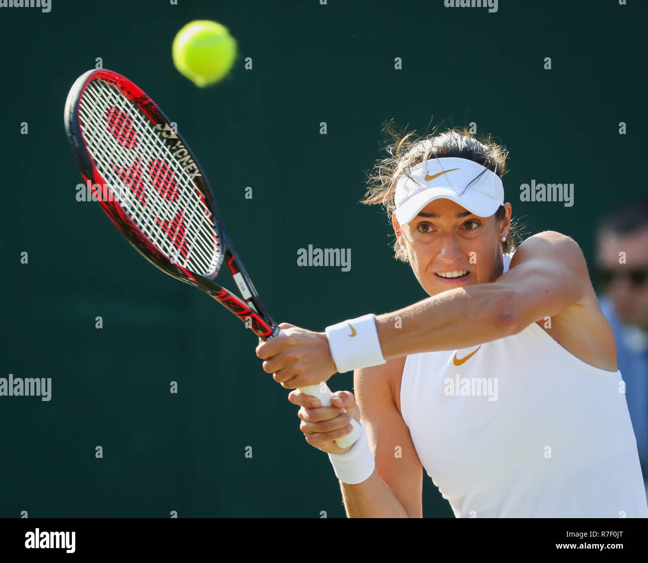 French player Caroline Garcia in action at Wimbledon,London, United