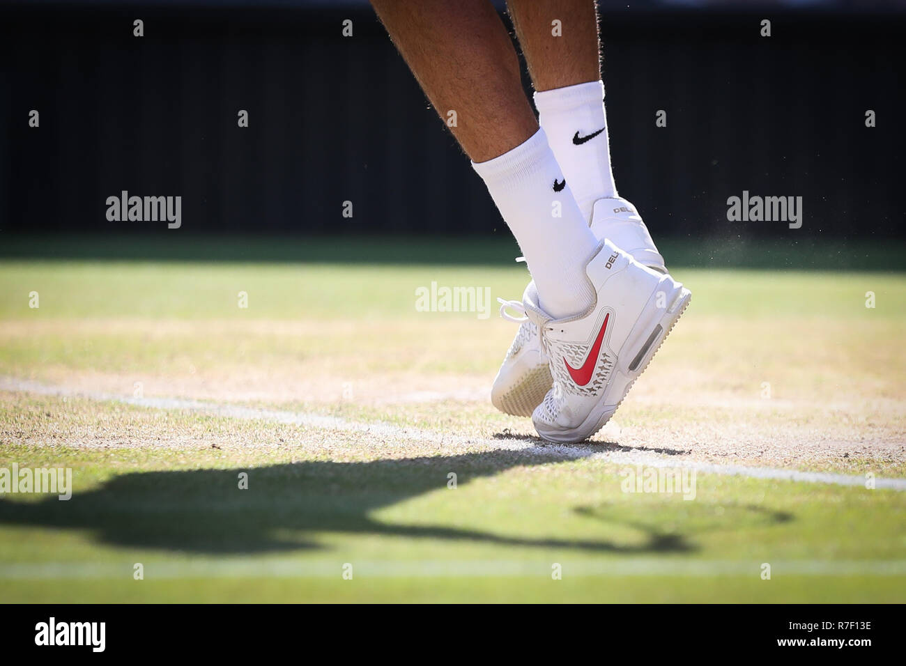 Close up of feet of Argentinian player Juan Martin Del Potro at Wimbledon,  London, United Kingdom Stock Photo - Alamy