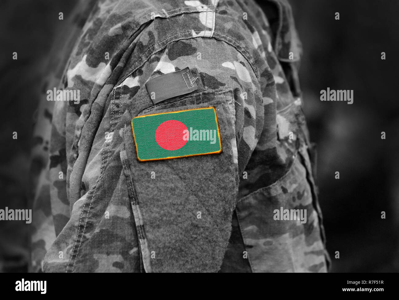 Flag of Bangladesh on soldiers arm. Flag of Bangladesh on military ...