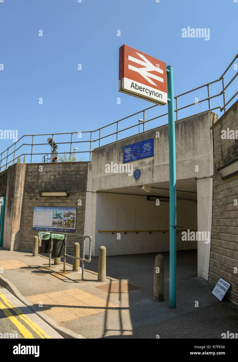 Entrance To The Railway Station At Abercynon In Rhondda Cynon Taf The entrance-to-the-railway-station-at-abercynon-in-rhondda-cynon-taf-the