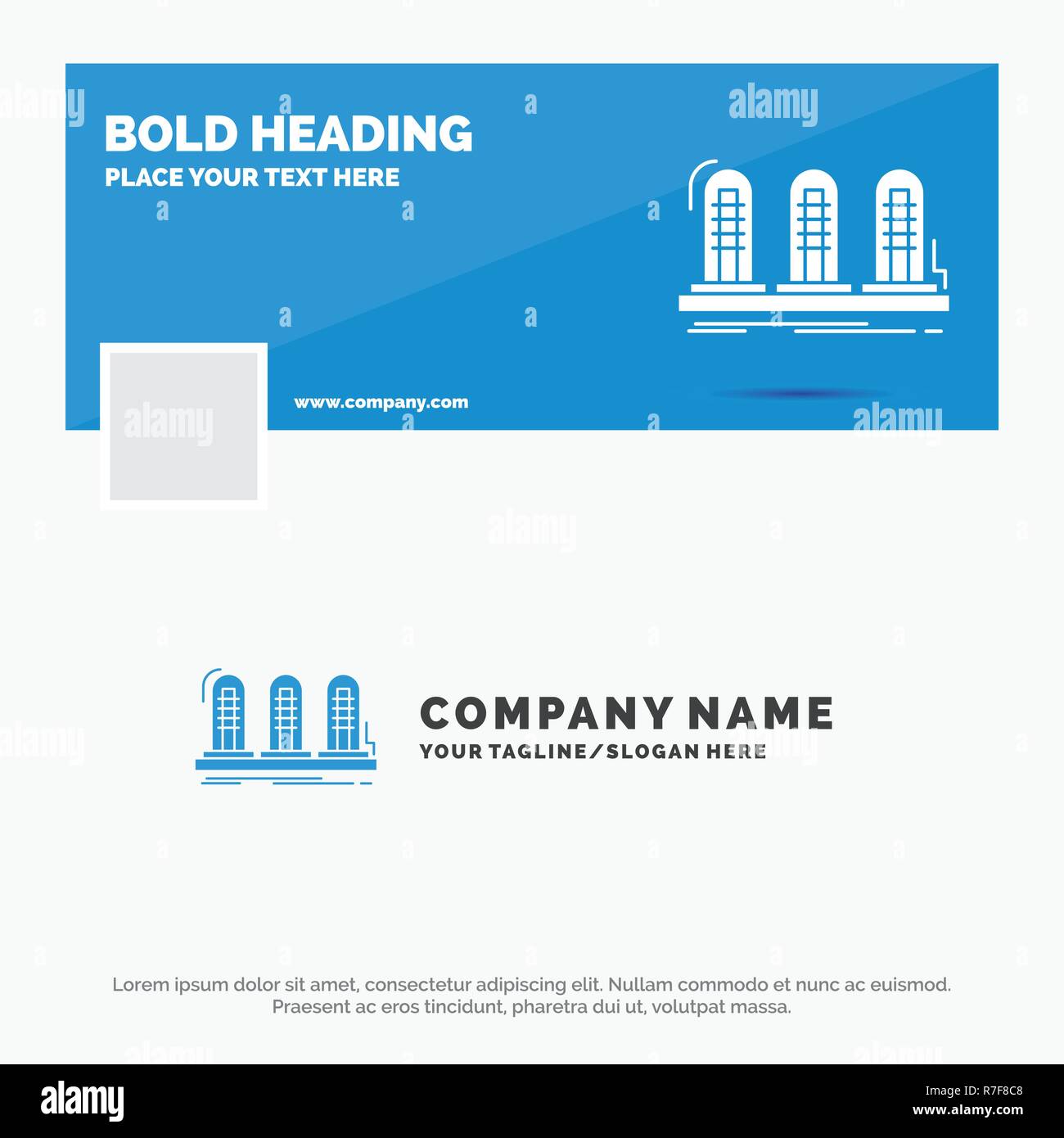 Blue Business Logo Template for amplifier, analog, lamp, sound, tube