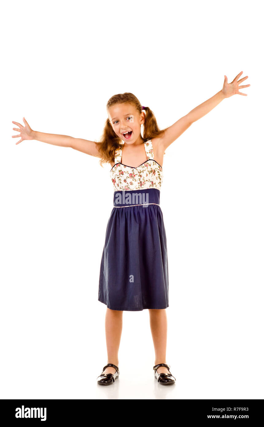 little girl isolated on a white background Stock Photo - Alamy