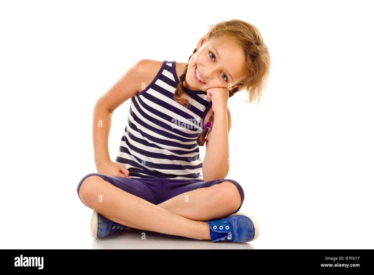 little girl isolated on a white background Stock Photo - Alamy