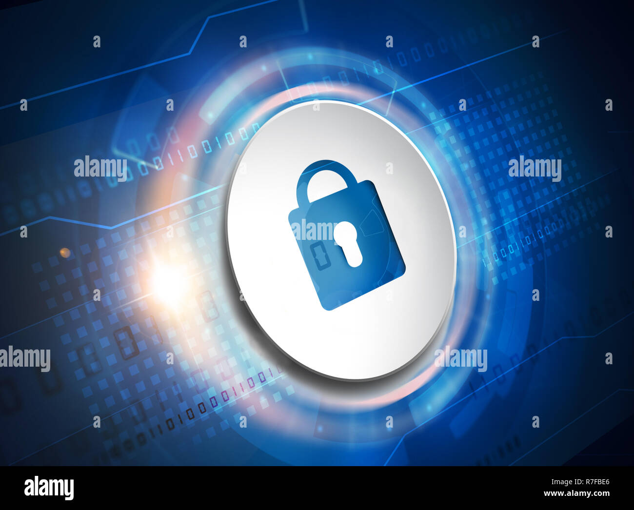 padlock icon button Stock Photo