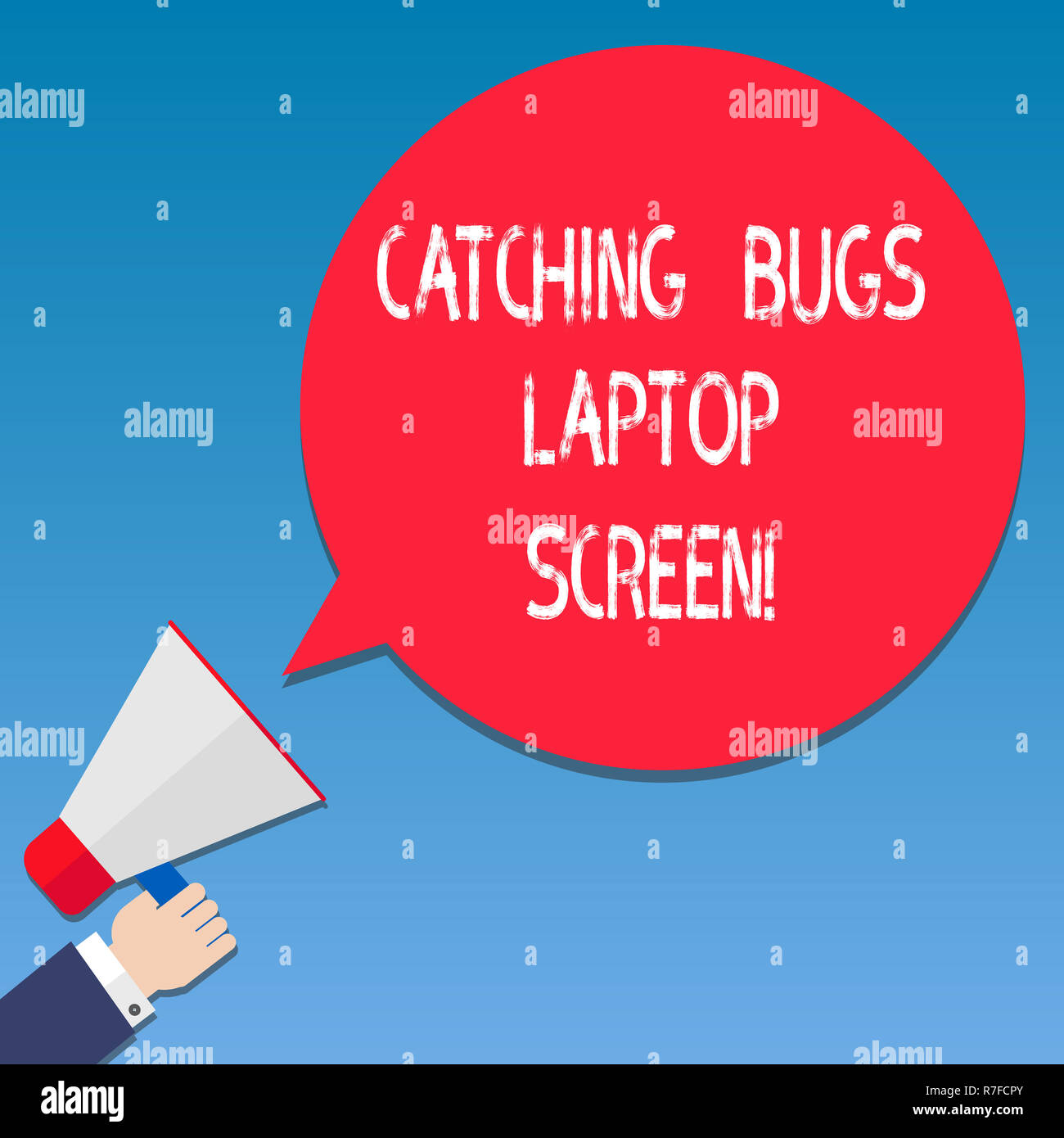 Writing note showing Catching Bugs Laptop Screen. Business photo ...
