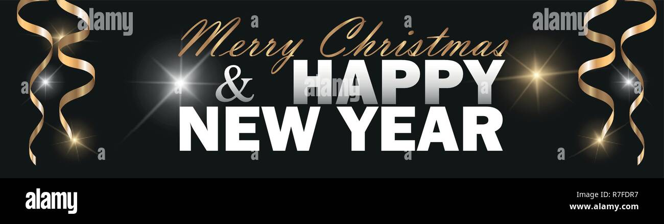 Vector 2019 New Year Black background with gold glitter confetti ...