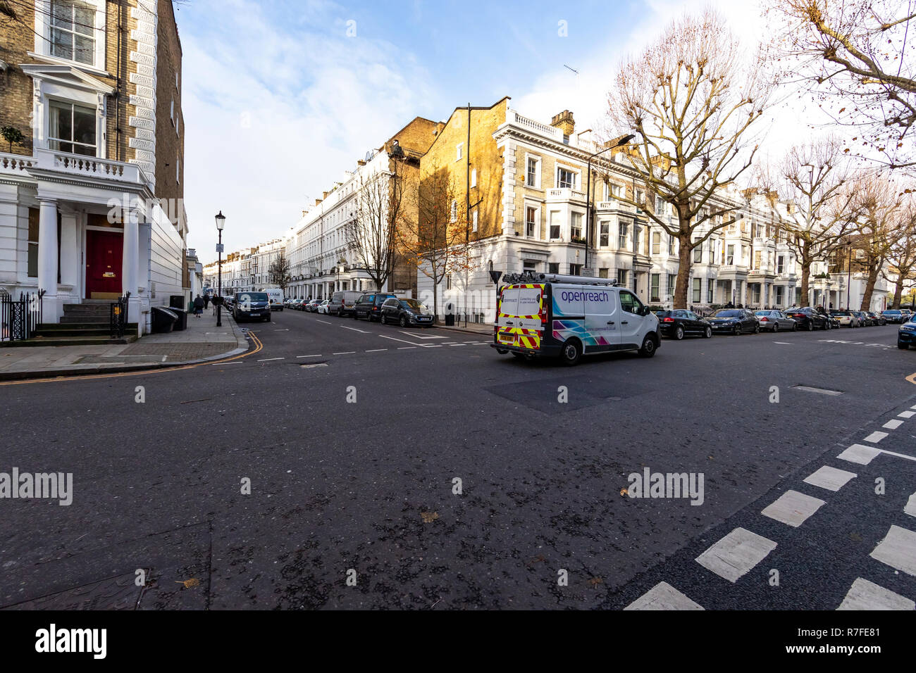 A BT Openreach van on Marloes Rd, Kensington, London. W8 6LG Stock ...