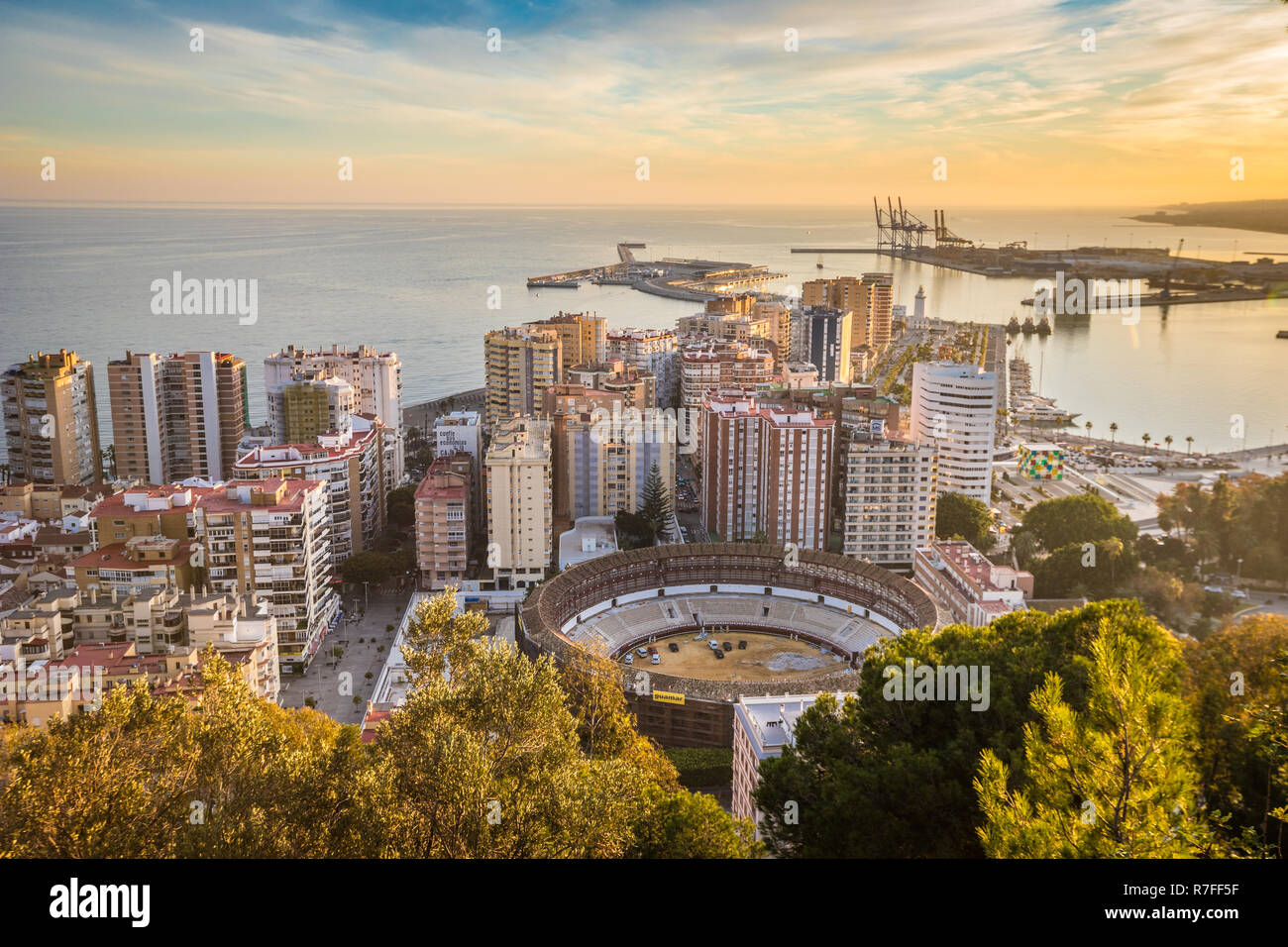 View of Port of Malaga in Spain Stock Photo