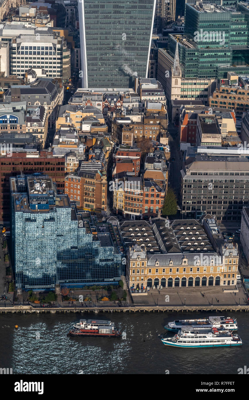 Old Billingsgate and the Northern & Shell building. The view from The Shard. London. UK Stock Photo