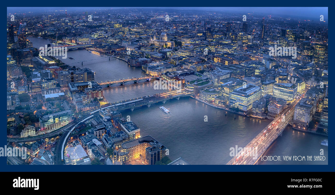 View from the Shard across London City, UK Stock Photo