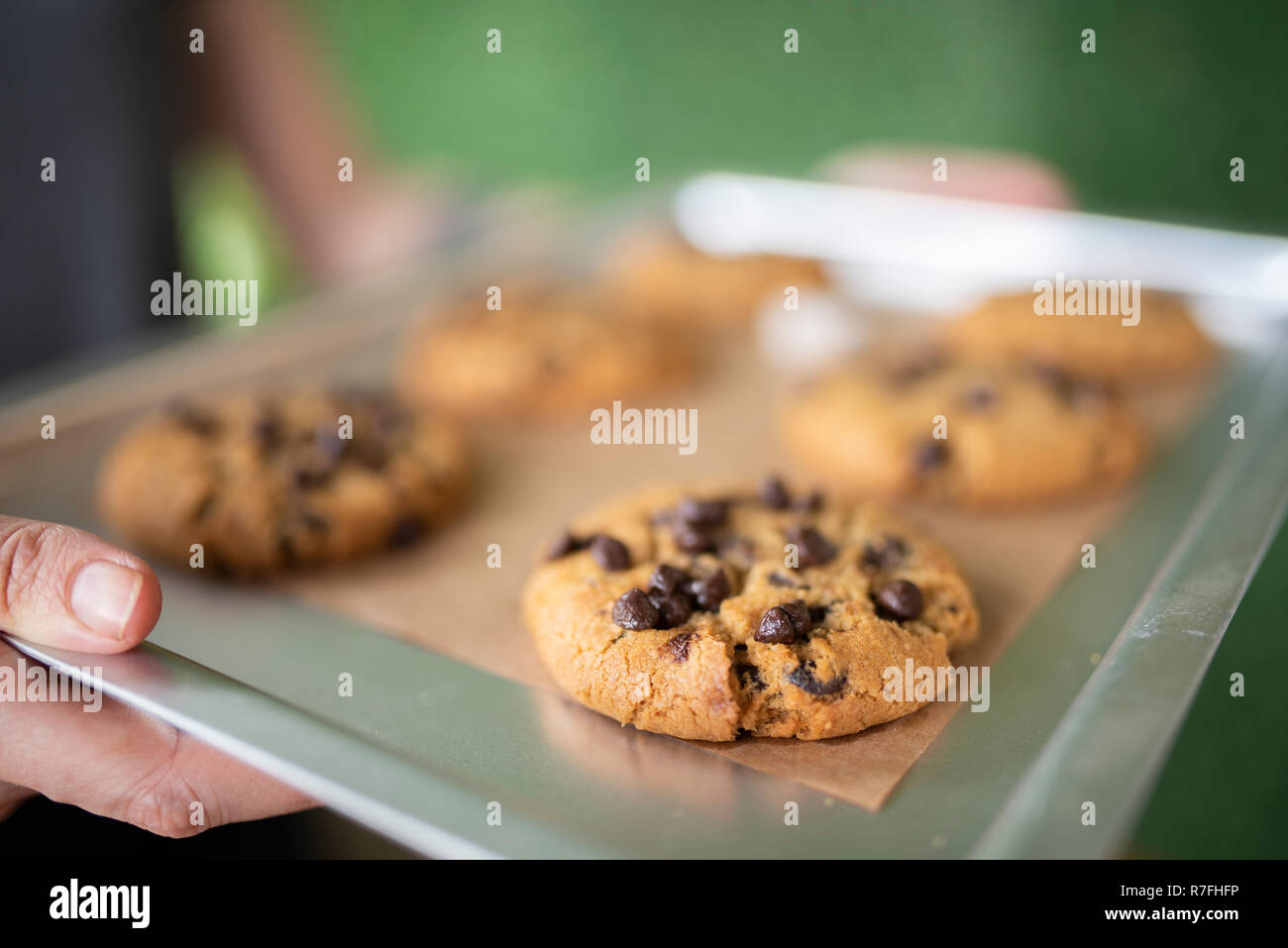 Gluten free cookies with all gluten free ingredients on service tray Stock Photo
