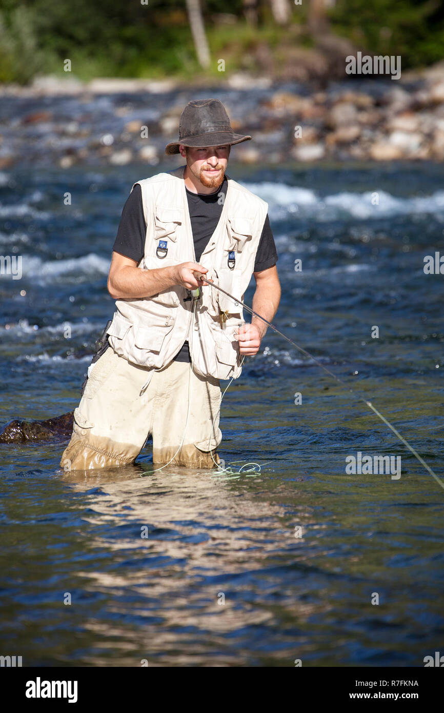 WA09156-00...WASHINGTON - Fly fishing on the Middle Fork of the Snoqualme River near North Bend. (MR# J9) Stock Photo