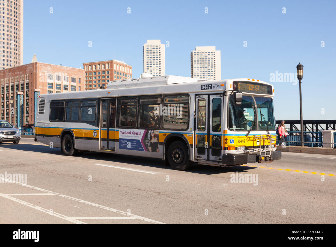 Public bus, Boston, Massachusetts, United States of America. Stock Photo