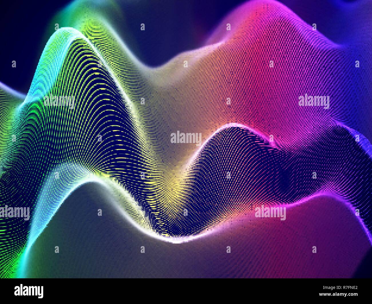 3d visualization of sound waves big data or information concept