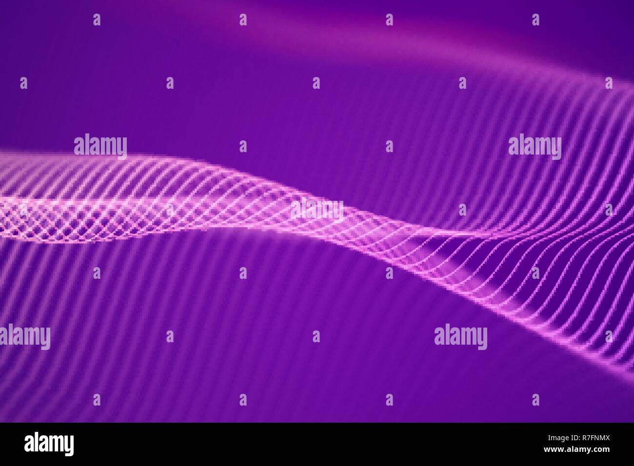 3D Sound waves, visual audio equalizer. Big data abstract visualization ...