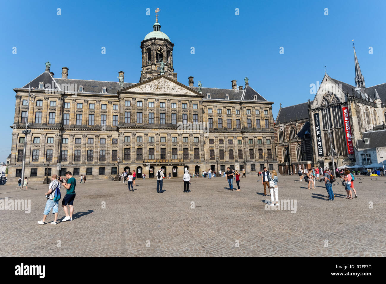 Royal Palace Amsterdam on the Dam Square in Amsterdam, Netherlands Stock Photo