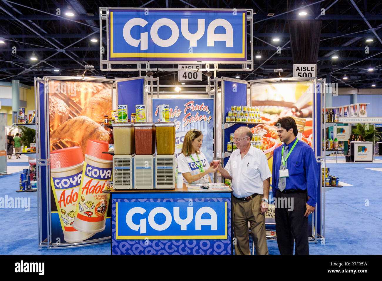 Miami Beach Florida,Miami Beach Convention Center,centre,Mediterranean Experience Trade Fair,exhibitor,food,import,exportmarketing,Goya Foods,Hispanic Stock Photo