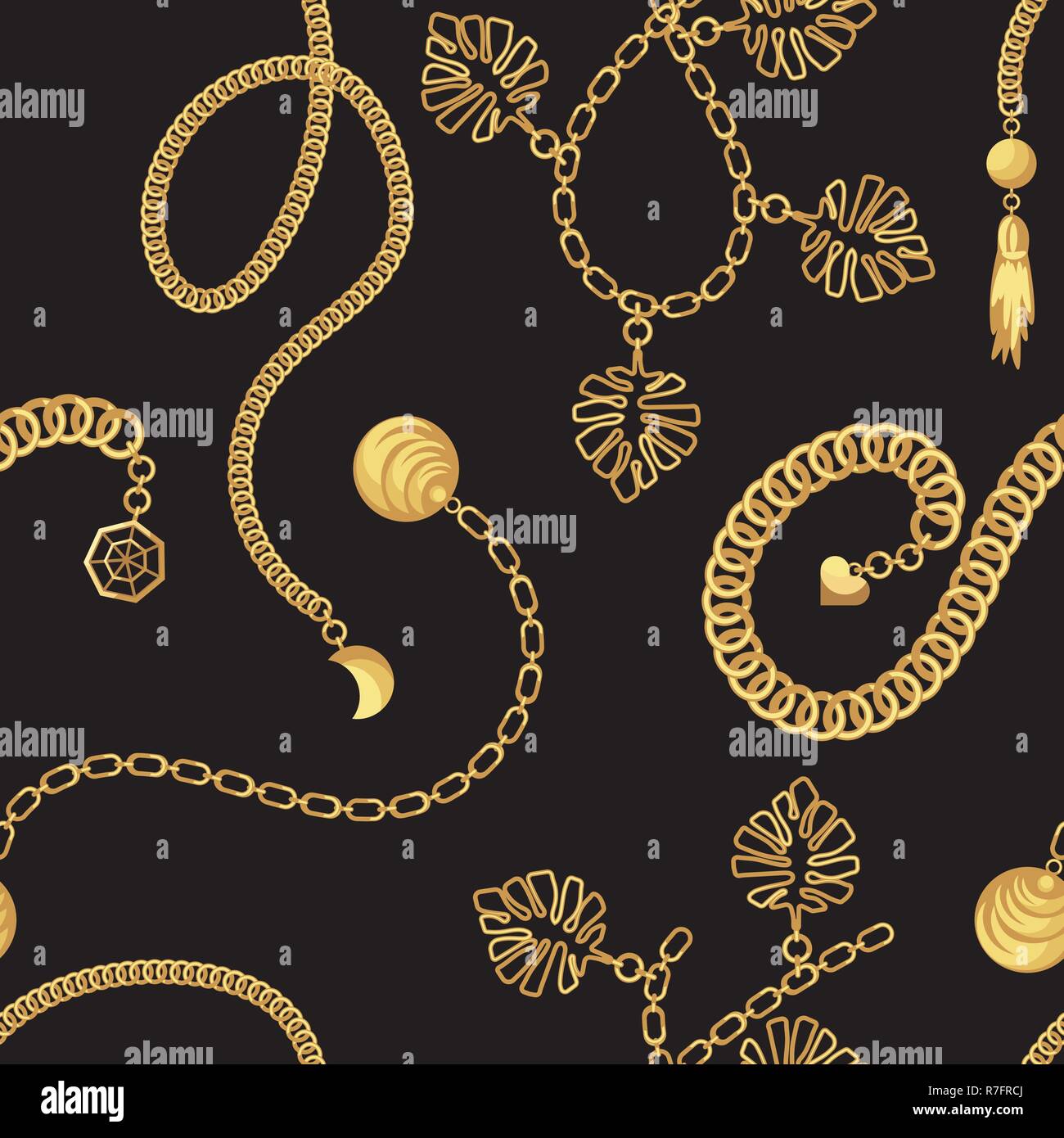 Gold chain belt pattern fashion vector design. Stock Vector