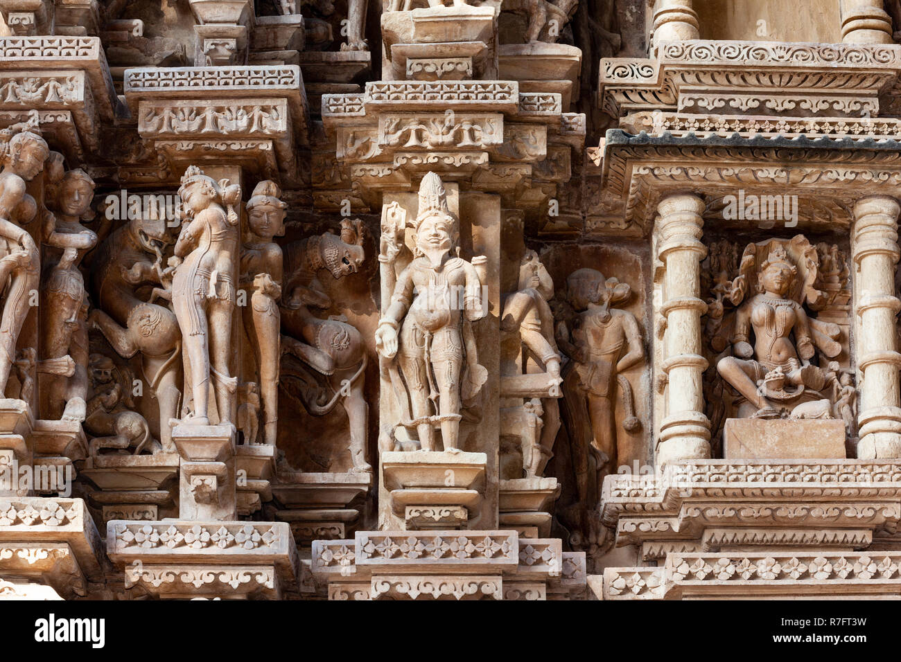 Khajuraho Temple Sculptures Stock Photo