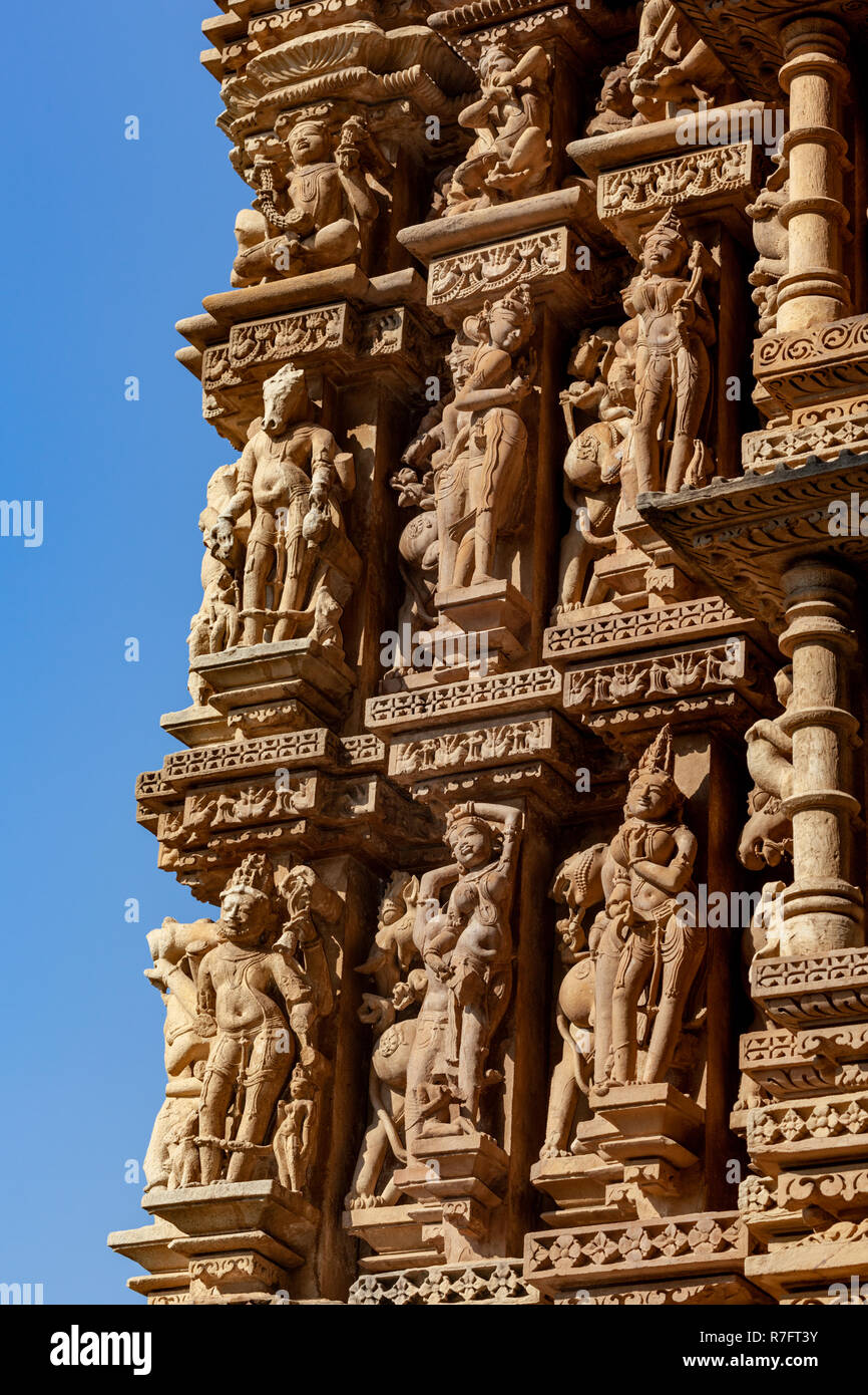 Khajuraho Temple Sculptures Stock Photo
