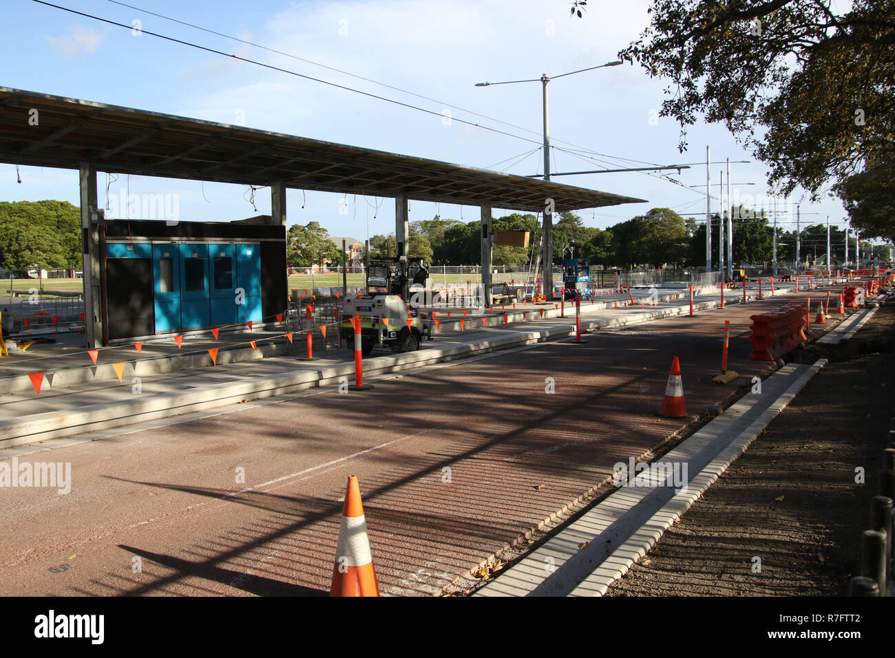 Construction of the Light Rail next to Anzac Parade, near Driver Avenue