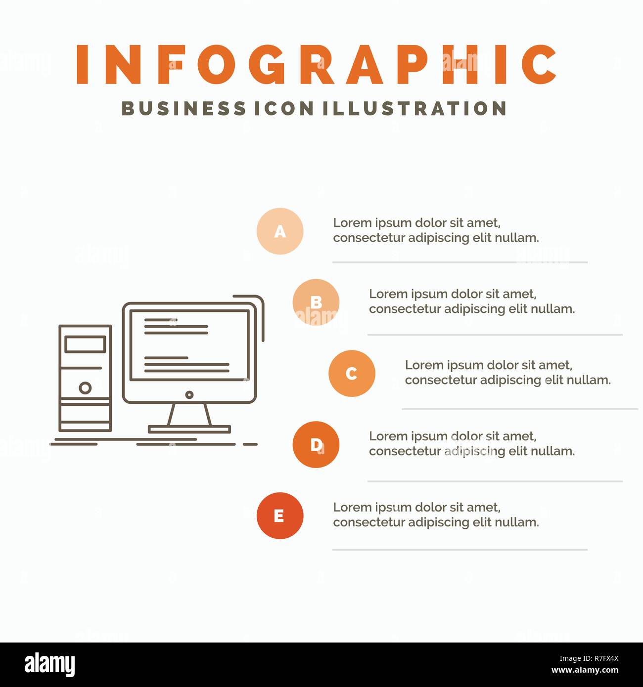 Computer Desktop Gaming Pc Personal Infographics Template For Website And Presentation Line Gray Icon With Orange Infographic Style Vector Illust Stock Vector Image Art Alamy