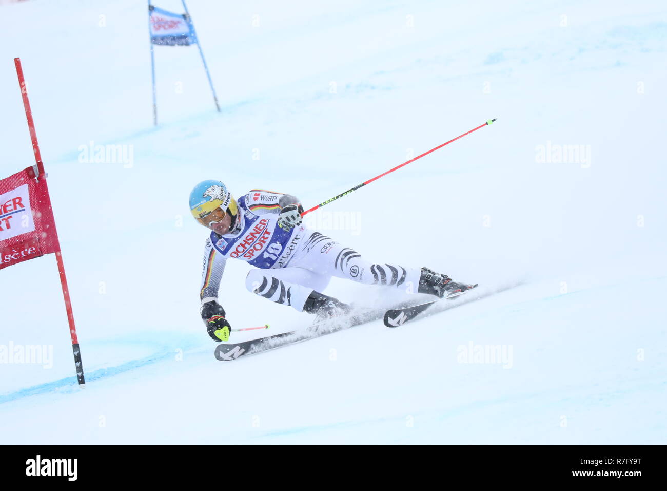 08 Dec. 2018 Val d'Isère, France. Felix Neureuther of Germany competing in men's Giant Slalom Audi FIS Alpine Ski world Cup 2019 Skiing Racing Stock Photo