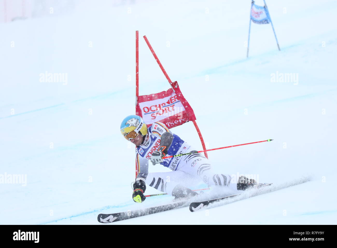 08 Dec. 2018 Val d'Isère, France. Felix Neureuther of Germany competing in men's Giant Slalom Audi FIS Alpine Ski world Cup 2019 Skiing Racing Stock Photo