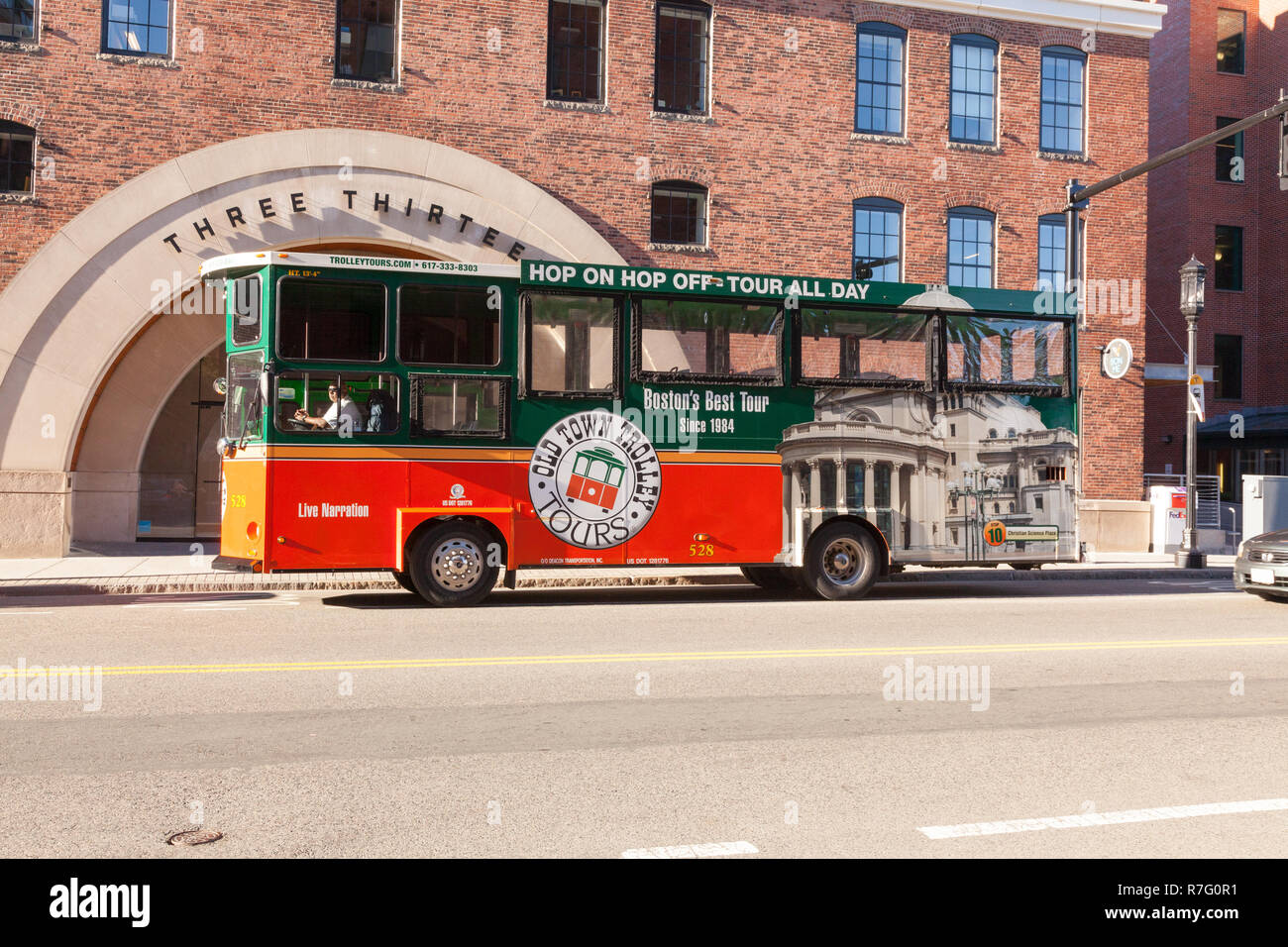 Hop on Hop of Tour bus , Boston, Massachusetts, United States of America. Stock Photo