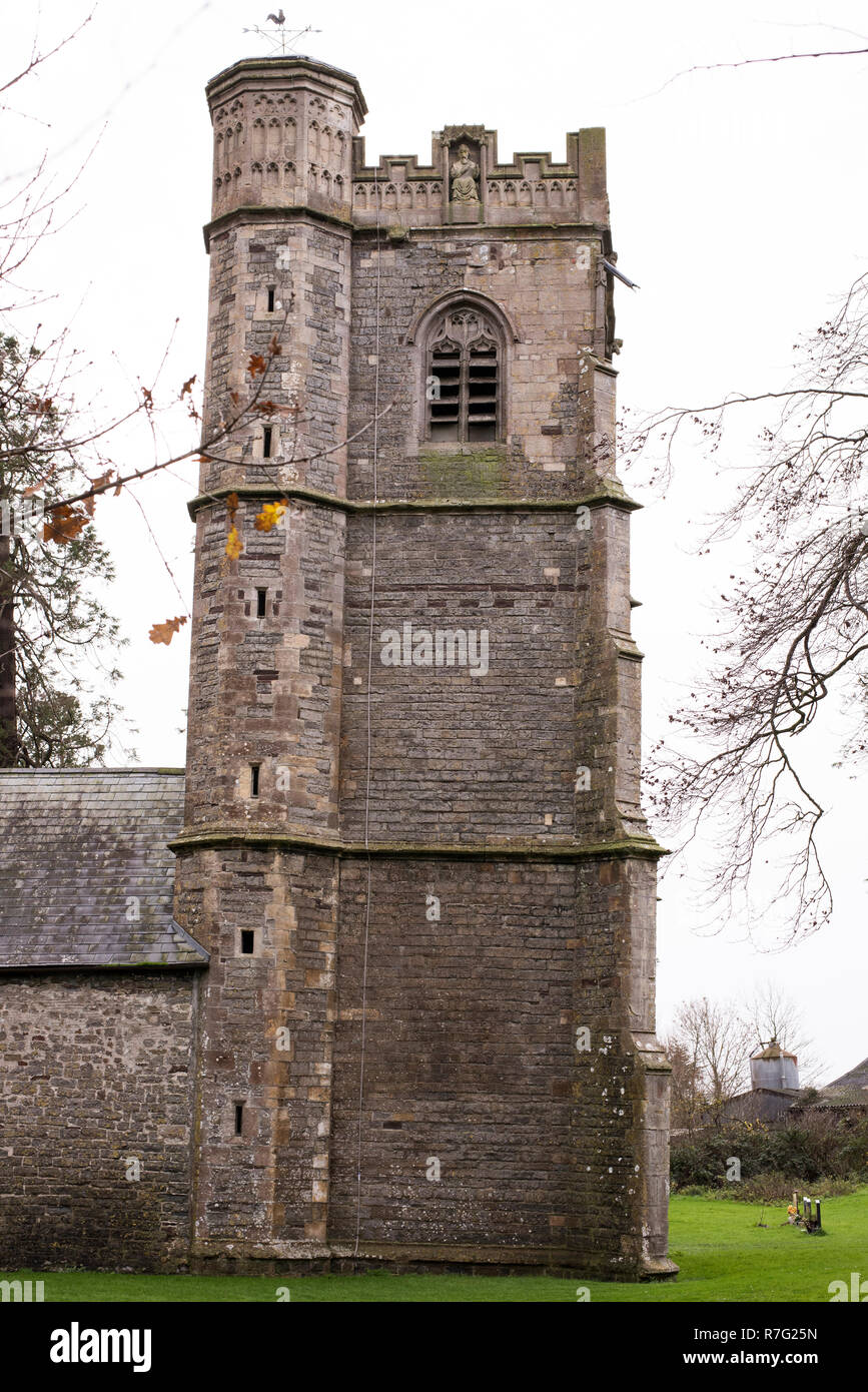 Tower of St Bridgets Church Wentlooge number 3726 Stock Photo