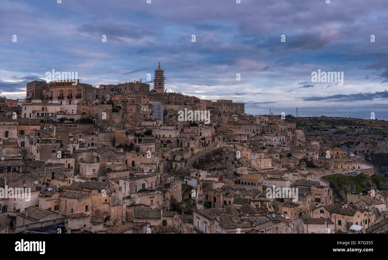 Matera- the europian capital of culture for 2019. A medieval town from the fairytales Stock Photo
