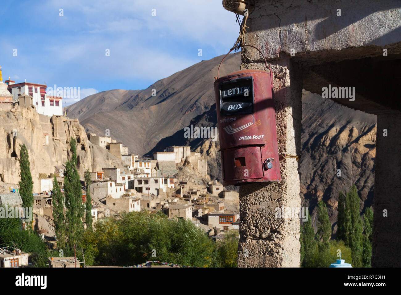 Letterbox in Lamayuru, Ladakh, Jammu and Kashmir, India Stock Photo