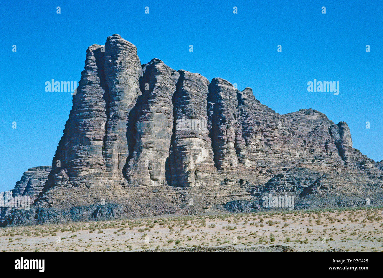 Jordan Wadi Rum Desert Seven Pillars of Wisdom Stock Photo Alamy
