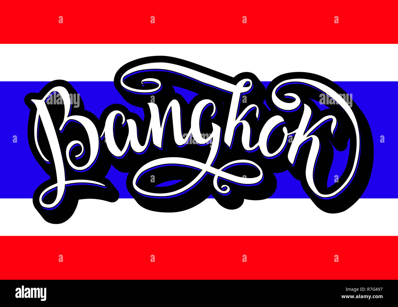 Bangkok lettering icon, Thailand. City logo isolated on thai natinal ...