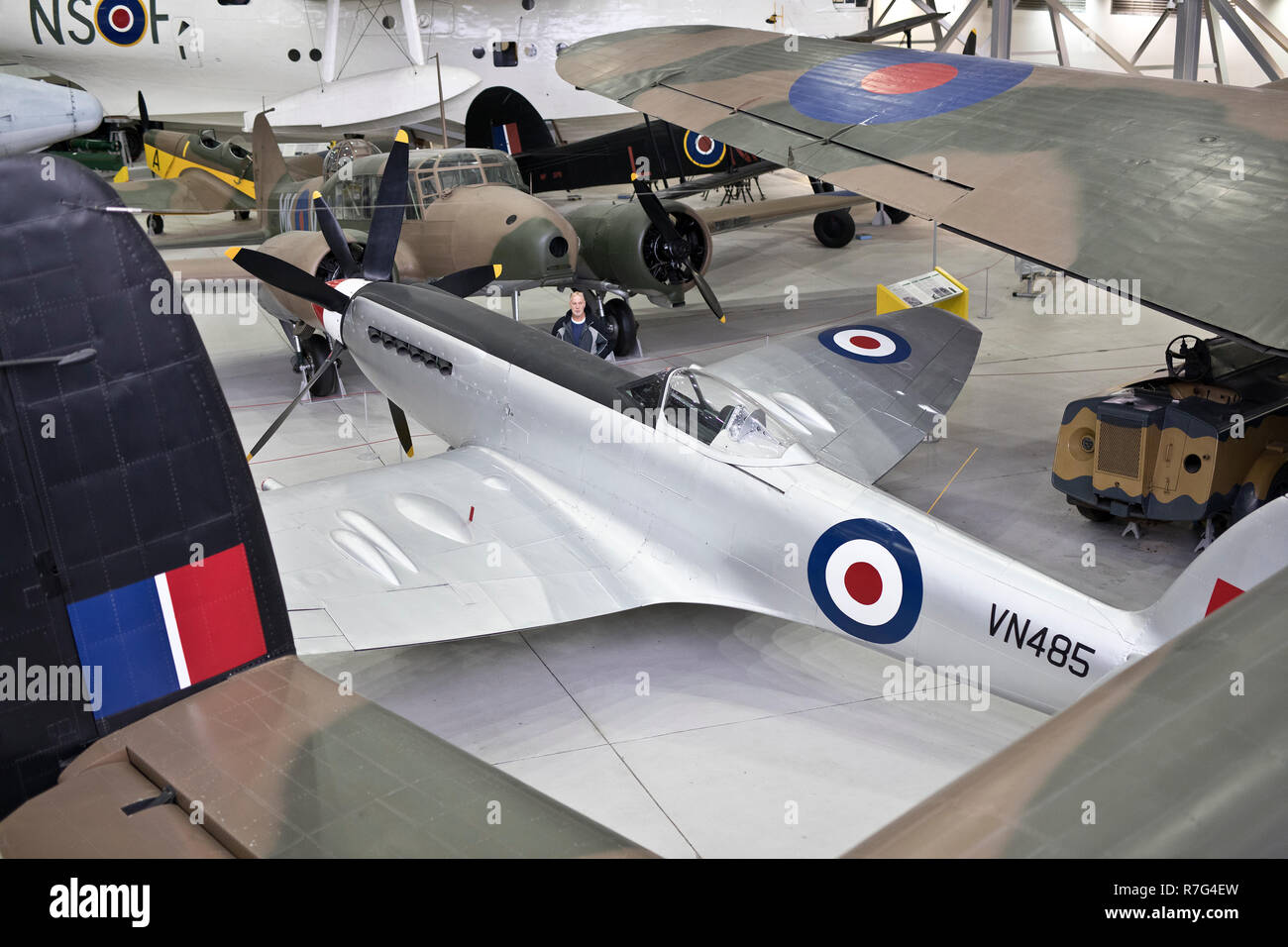 Supermarine Spitfire F24, Mk24, on display at the Imperial War Museum Duxford Stock Photo