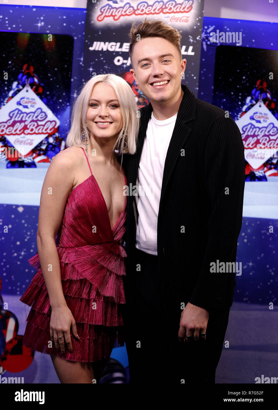 Zara Larsson with Capital FM presenter Roman Kemp backstage in the on
