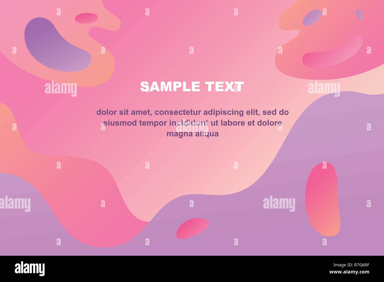 Pastel gradient background Vector illustrationComposition with dynamic shapes, oval elements and sample text in warm gradient colours Design template Stock Vector