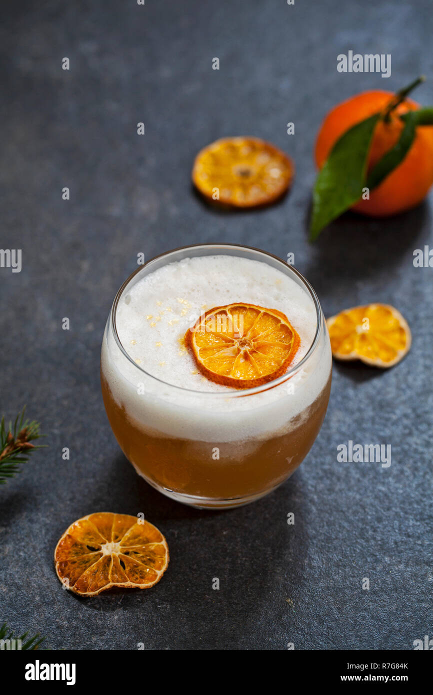 Christmas cocktail of amaretto sour Stock Photo - Alamy