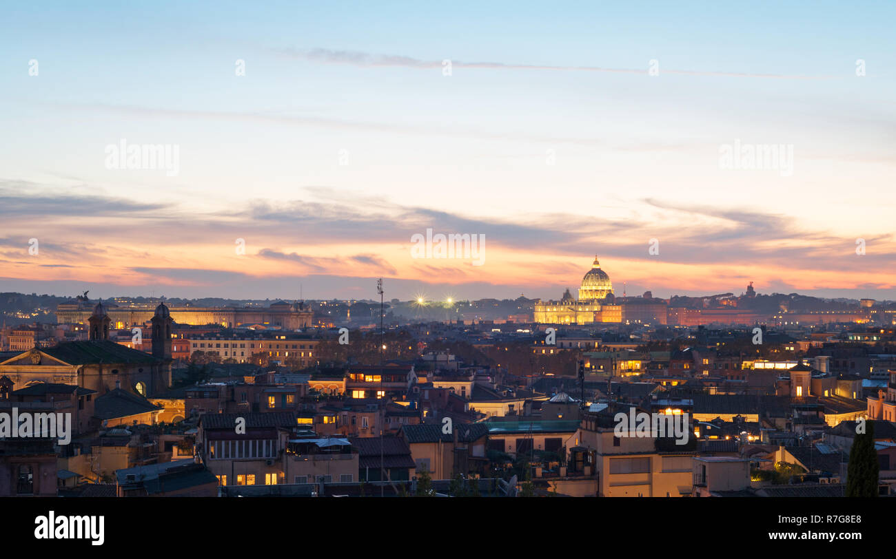 Rome skyline at dusk Stock Photo