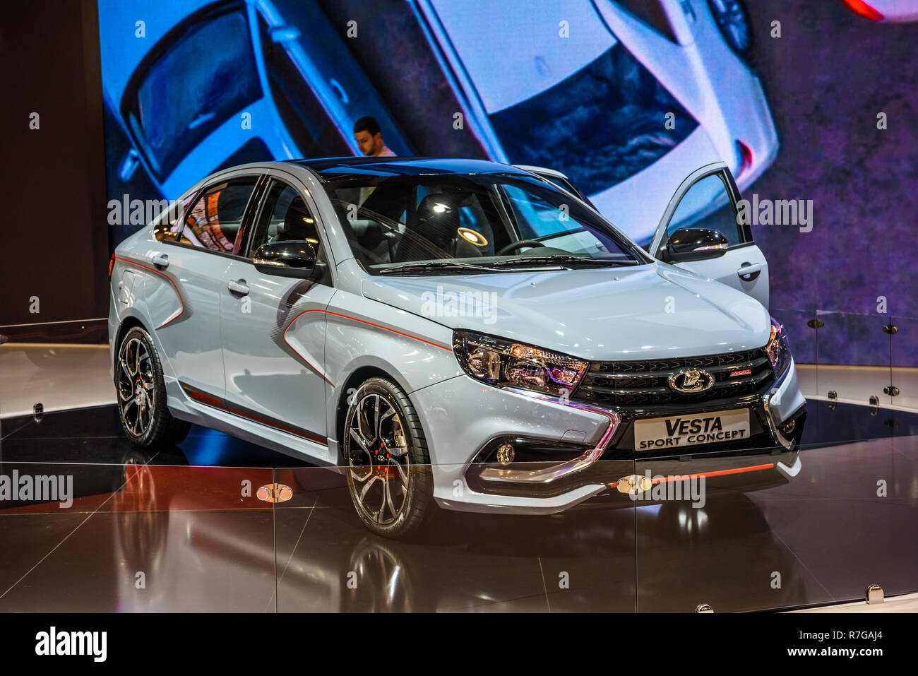 MOSCOW - AUG 2016: VAZ Lada Vesta Concept presented at MIAS Moscow  International Automobile Salon on August 20, 2016 in Moscow, Russia Stock  Photo - Alamy