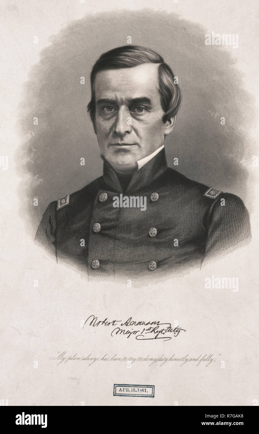 Major Robert Anderson, Commander of Fort Sumter, circa 1861 Stock Photo