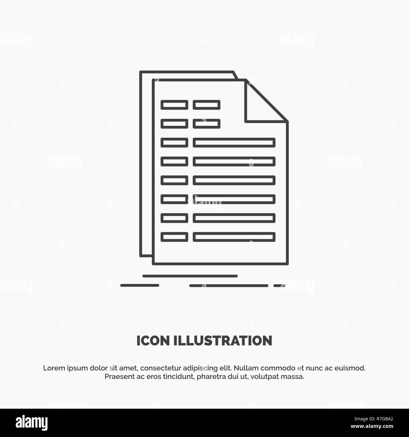 Bill Excel File Invoice Statement Icon Line Vector Gray Symbol For Ui And Ux Website Or Mobile Application Stock Vector Image Art Alamy