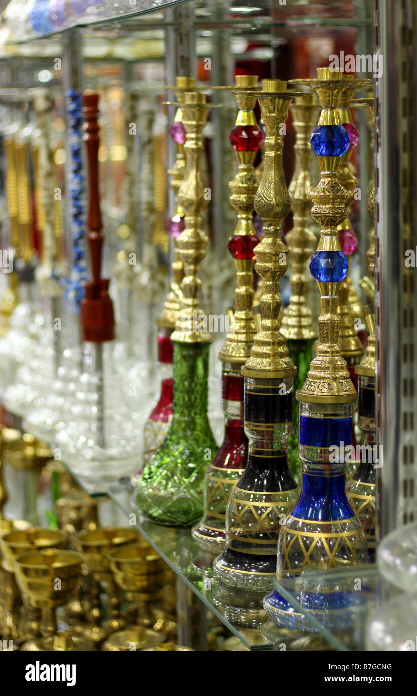 Traditional colorful and golden hookah Stock Photo - Alamy