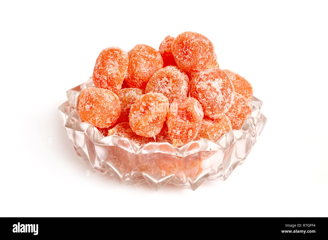 Dried Kumquats or cumquats. Isolated on white background Stock Photo