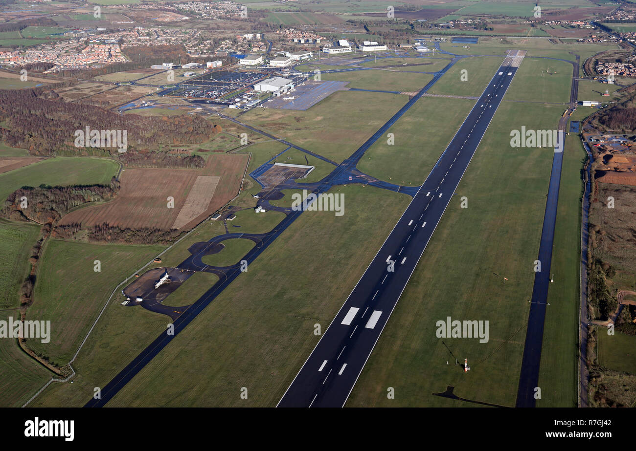 aerial view of Doncaster Sheffield Airport, UK Stock Photo